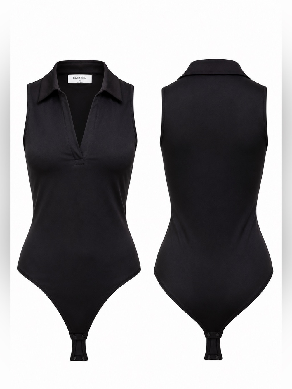 Aritzia Babaton Black Collared One-Piece Bodysuit